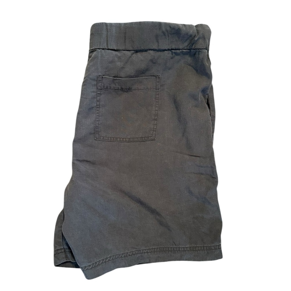 CAFE MARRAKESH charcoal gray elastic drawstring waist pull on style shorts sz L - Picture 2 of 6